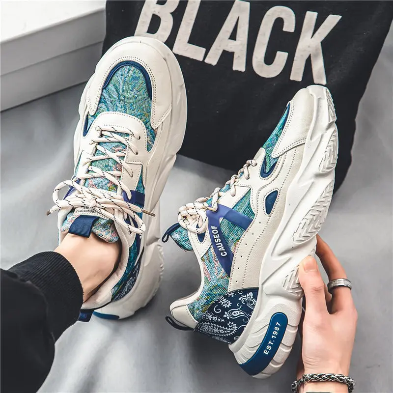 Men's Patterned PU Platform Trainers - Image 3