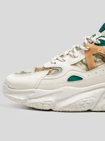 Men's Patterned PU Platform Trainers - Image 4