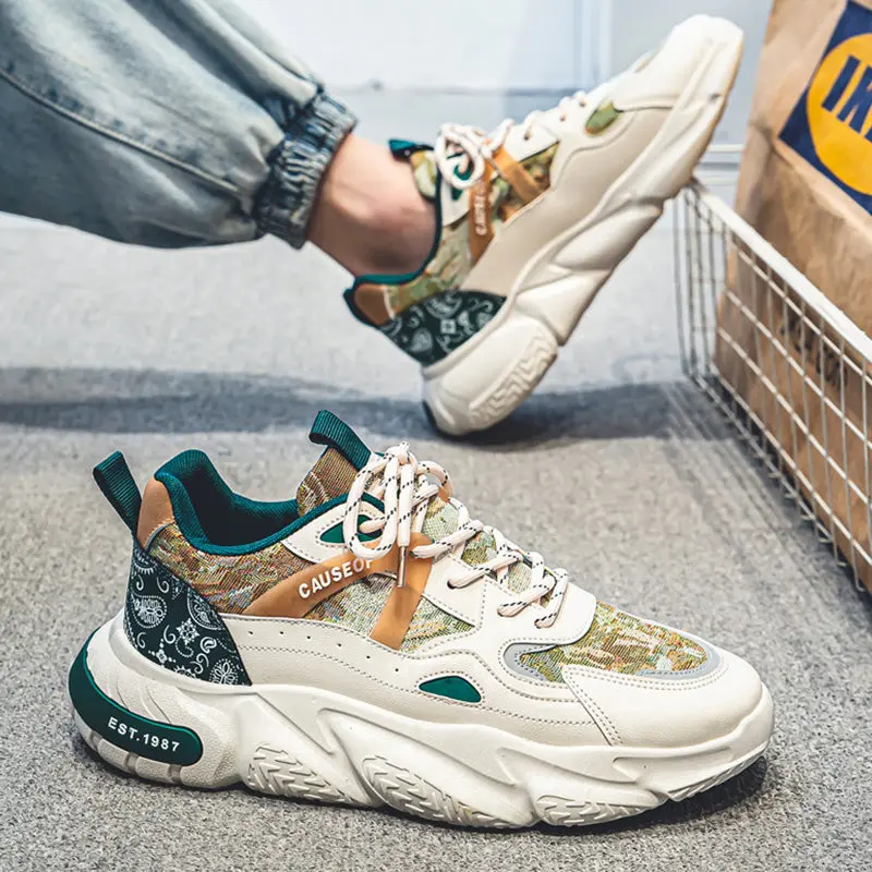 Men's Patterned PU Platform Trainers - Image 6