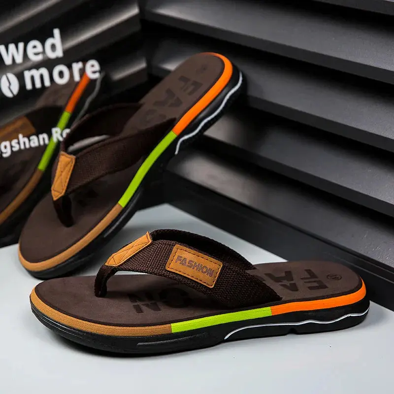 Stylish Mixed Color Flip Flops with Non-Slip Sole for Men - Image 5