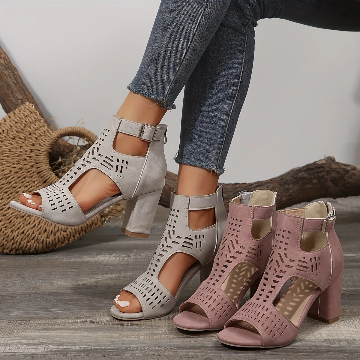 Cut-Out Peep-Toe Ankle Boots for Women – Stylish & Comfortable - Image 5