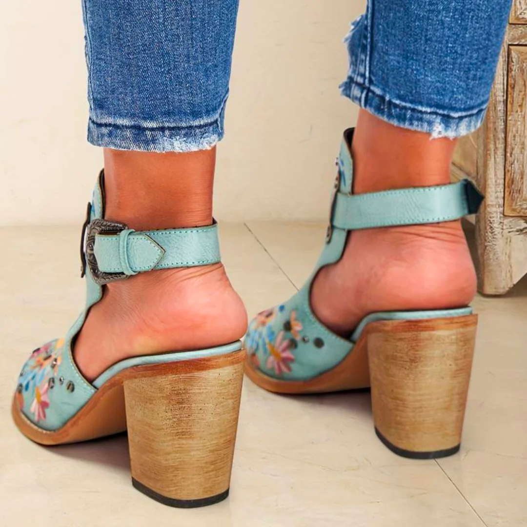 Embroidered Floral Ankle Boots for Women – Stylish Western Design - Image 4