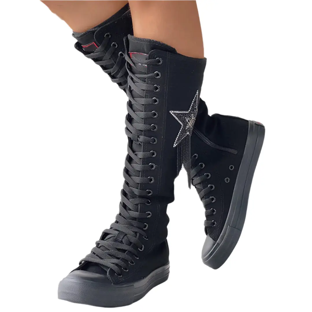 Lace-Up Knee-High Sneaker Boots – Trendy Design & Comfortable - Image 5