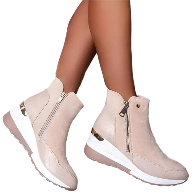 Stylish Wedge Heel Winter Boots for Women - Cushioned Comfort - Image 5