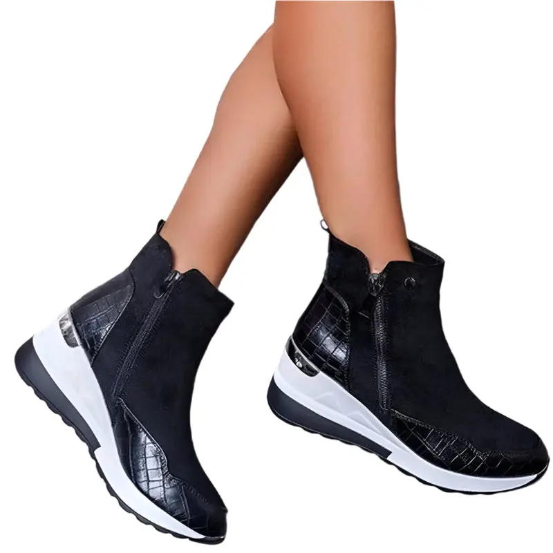 Stylish Wedge Heel Winter Boots for Women - Cushioned Comfort - Image 6