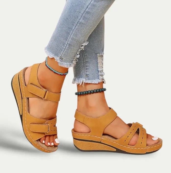 Women Leather Open Toe Casual Sandals - Image 3