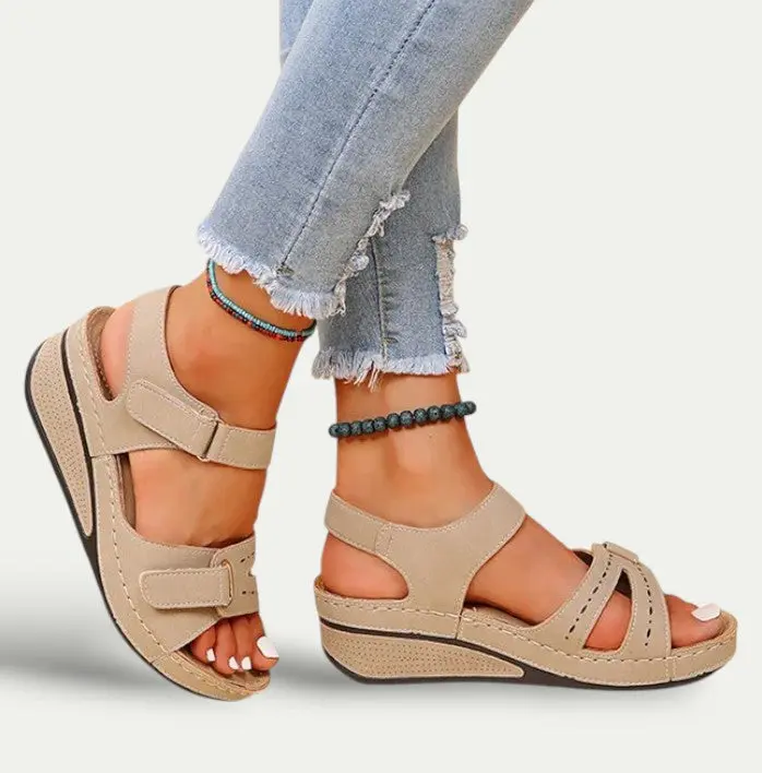 Women Leather Open Toe Casual Sandals - Image 4